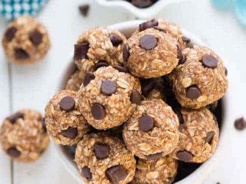 No Bake Peanut Butter Chocolate Chip Energy Bites make the perfect easy snack e1453664564642 2 500x375 1